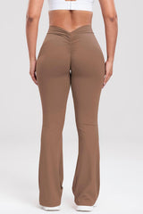 Ruched High Waist Bootcut Active Pants - 808Lush