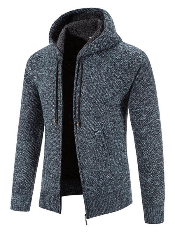 Men's casual knitted hooded zipper jacket - 808Lush