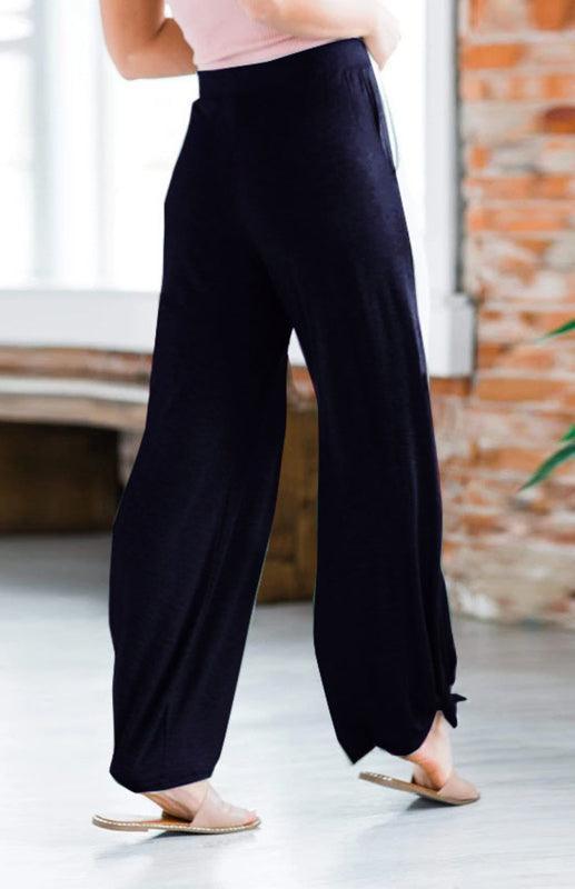 Women's Casual Casual Knit Trousers Tied Open Slits - 808Lush