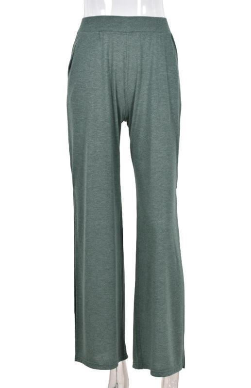 Women's Casual Casual Knit Trousers Tied Open Slits - 808Lush