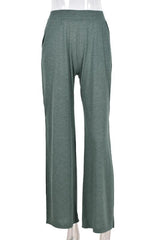 Women's Casual Casual Knit Trousers Tied Open Slits - 808Lush