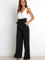 Women's trousers casual versatile wide leg trousers with belt - 808Lush