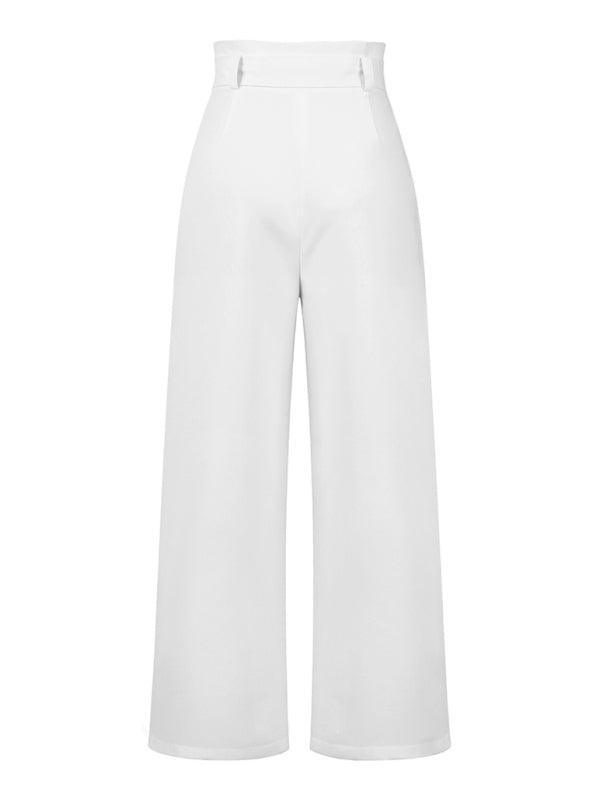 Women's trousers casual versatile wide leg trousers with belt - 808Lush