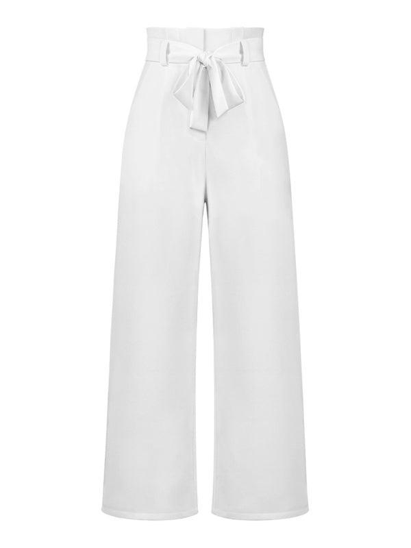Women's trousers casual versatile wide leg trousers with belt - 808Lush