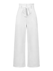 Women's trousers casual versatile wide leg trousers with belt - 808Lush