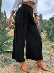 Casual wide-leg cotton and linen high-waist loose trousers for women - 808Lush