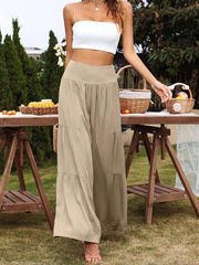 Casual wide-leg cotton and linen high-waist loose trousers for women - 808Lush