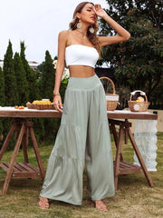 Casual wide-leg cotton and linen high-waist loose trousers for women - 808Lush