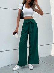 Women's casual commuting lace-up wide-leg pants - 808Lush