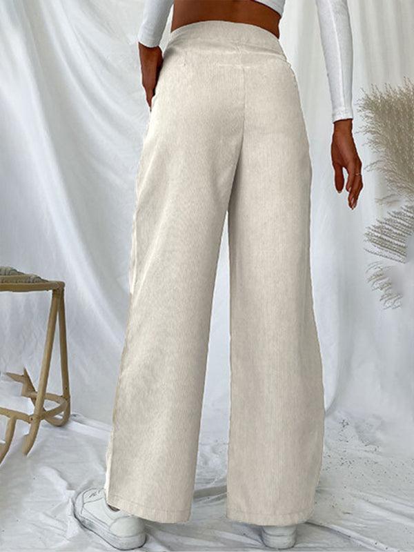 Women's Casual women's commuting corduroy commuting style wide-leg pants - 808Lush