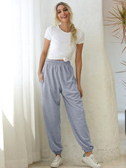 Casual sports basic loose legged pants - 808Lush