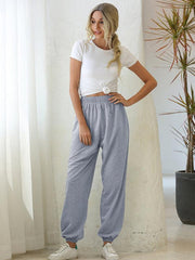 Casual sports basic loose legged pants - 808Lush