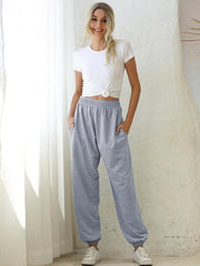 Casual sports basic loose legged pants - 808Lush