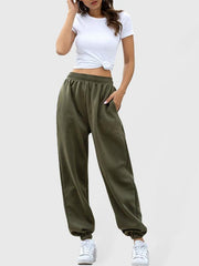 Casual sports basic loose legged pants - 808Lush