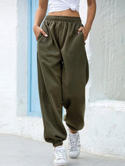 Casual sports basic loose legged pants - 808Lush