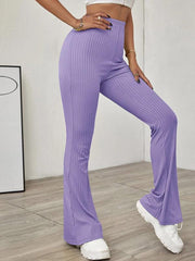 Women's Knitted High Waist Flared Casual Trousers - 808Lush