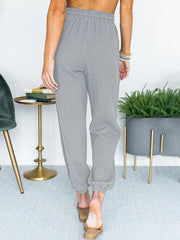 Women's Solid Color High Waist Casual Cropped Pants - 808Lush