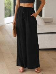 Women's Solid Color Casual Loose Wide Leg Trousers - 808Lush