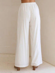 Women's Solid Color Casual Loose Wide Leg Trousers - 808Lush