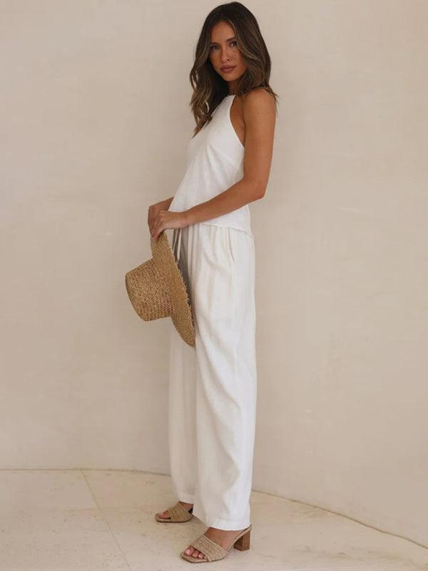 Women's Solid Color Casual Loose Wide Leg Trousers - 808Lush