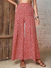 Women's High Waist Floral Print Flared Wide Leg Pants - 808Lush