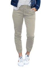 Women's Slim Pocket Cropped Pants Lace-Up Leisure Pants - 808Lush