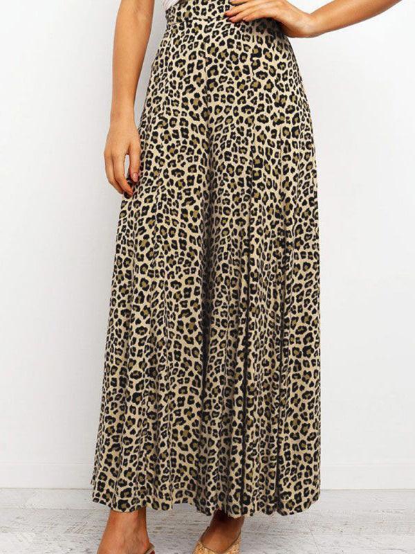 Women's casual fashion loose leopard print wide-leg pants - 808Lush
