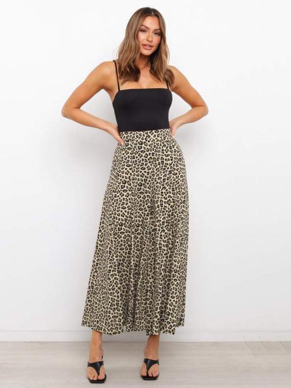 Women's casual fashion loose leopard print wide-leg pants - 808Lush