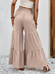 Casual Elastic Pants High Waist Stitching Flared Pants - 808Lush