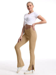Slit Micro High Waist Elastic Hip Lifting Abdomen Dance Casual Sports Trousers - 808Lush