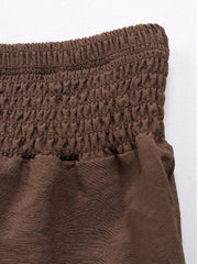 casual solid color flared wide-leg pants - 808Lush