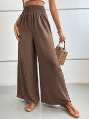 casual solid color flared wide-leg pants - 808Lush