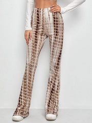 Printed Slim Hip Lift Stretch Casual Flared Trousers - 808Lush