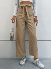 Women's straight solid color casual trousers - 808Lush