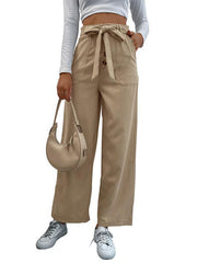 Women's straight solid color casual trousers - 808Lush