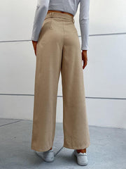 Women's straight solid color casual trousers - 808Lush