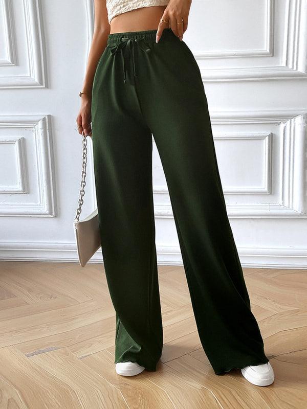 Fashion women's loose casual solid color wide leg trousers - 808Lush