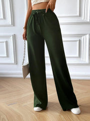 Fashion women's loose casual solid color wide leg trousers - 808Lush