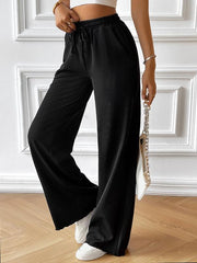 Fashion women's loose casual solid color wide leg trousers - 808Lush