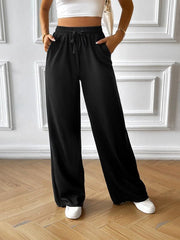 Fashion women's loose casual solid color wide leg trousers - 808Lush