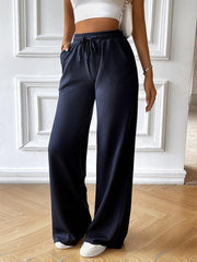 Fashion women's loose casual solid color wide leg trousers - 808Lush