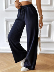 Fashion women's loose casual solid color wide leg trousers - 808Lush