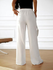 Fashion women's loose casual solid color wide leg trousers - 808Lush