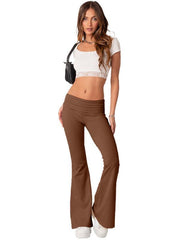 comfortable, slim, slim, anti-waist, low-waist flared pants - 808Lush
