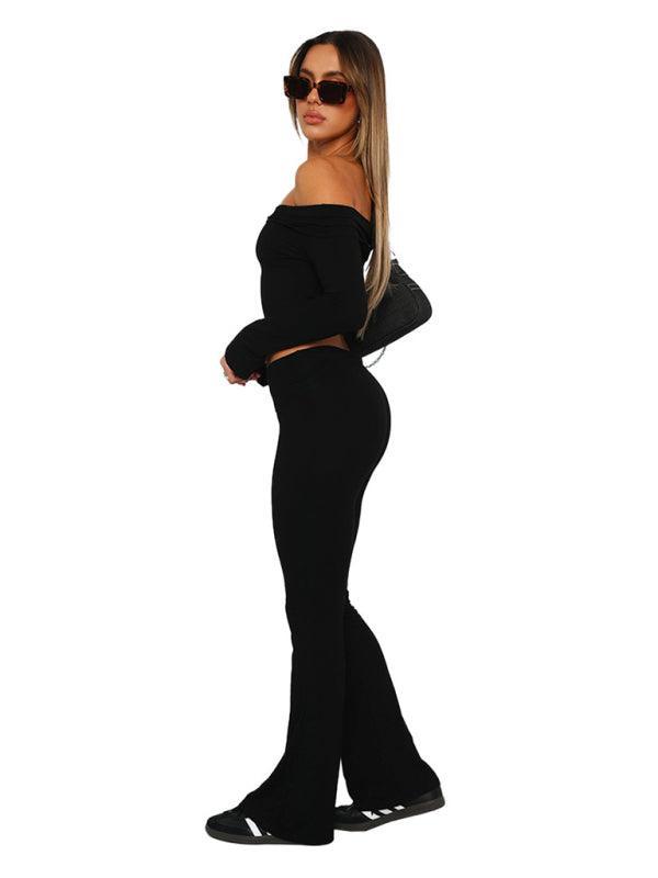 comfortable, slim, slim, anti-waist, low-waist flared pants - 808Lush