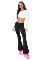 comfortable, slim, slim, anti-waist, low-waist flared pants - 808Lush
