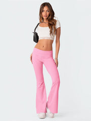 comfortable, slim, slim, anti-waist, low-waist flared pants - 808Lush