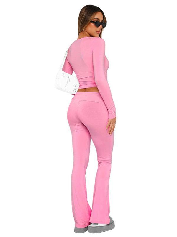 comfortable, slim, slim, anti-waist, low-waist flared pants - 808Lush