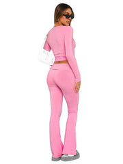 comfortable, slim, slim, anti-waist, low-waist flared pants - 808Lush