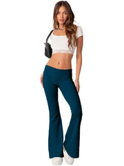 comfortable, slim, slim, anti-waist, low-waist flared pants - 808Lush